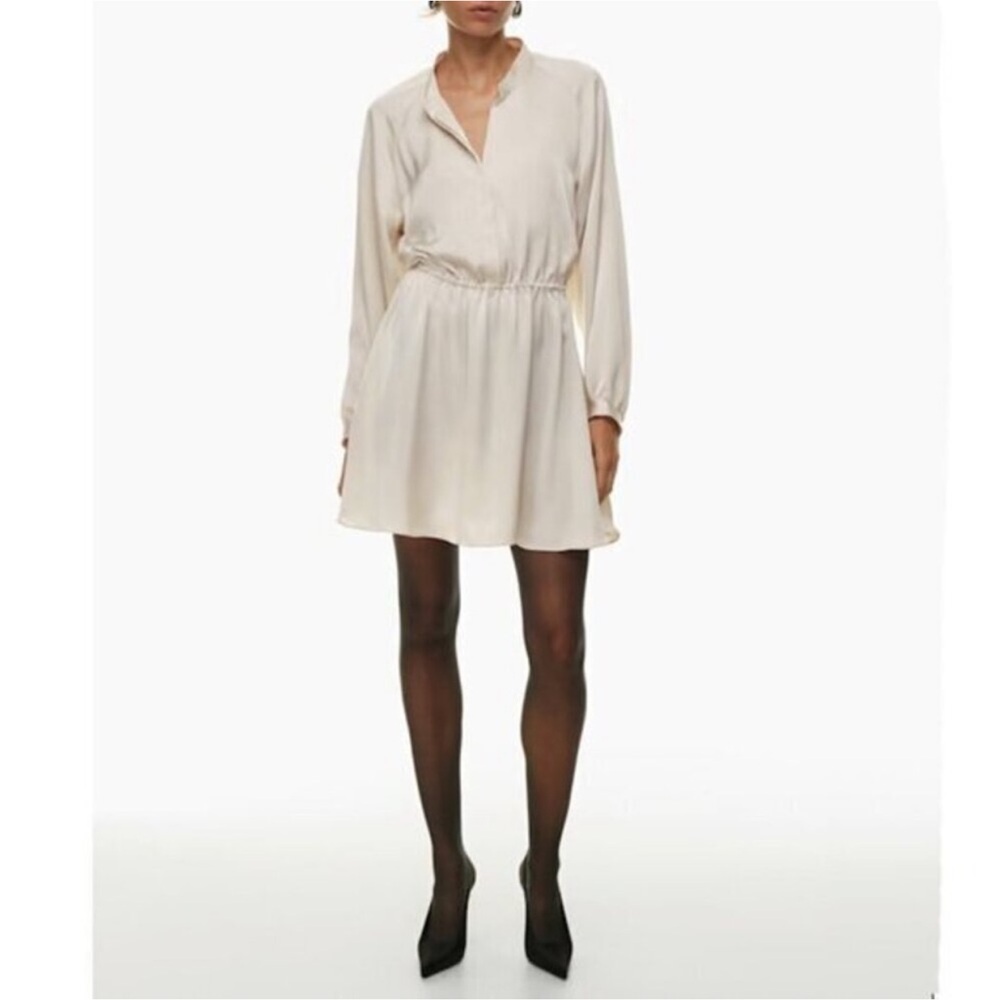 Aritzia Babaton Bennet White Silk Georgette Dress Sz XS